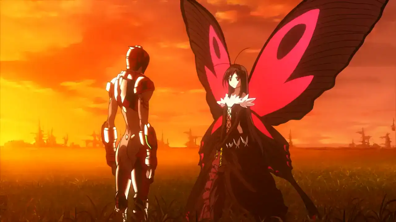 A key image from Accel World with Kuroyukihime and Silver Crow, used in an article discussing Accel World Season 2.