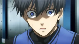 A high-quality screenshot from the Blue Lock anime.