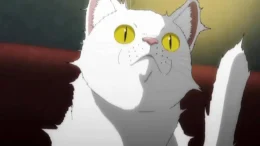 A high-quality screenshot from The Night of The Living Cat anime.