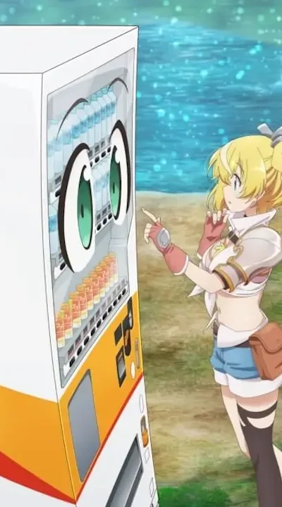A high-quality screenshot from The Reborn as a Vending Machine anime.